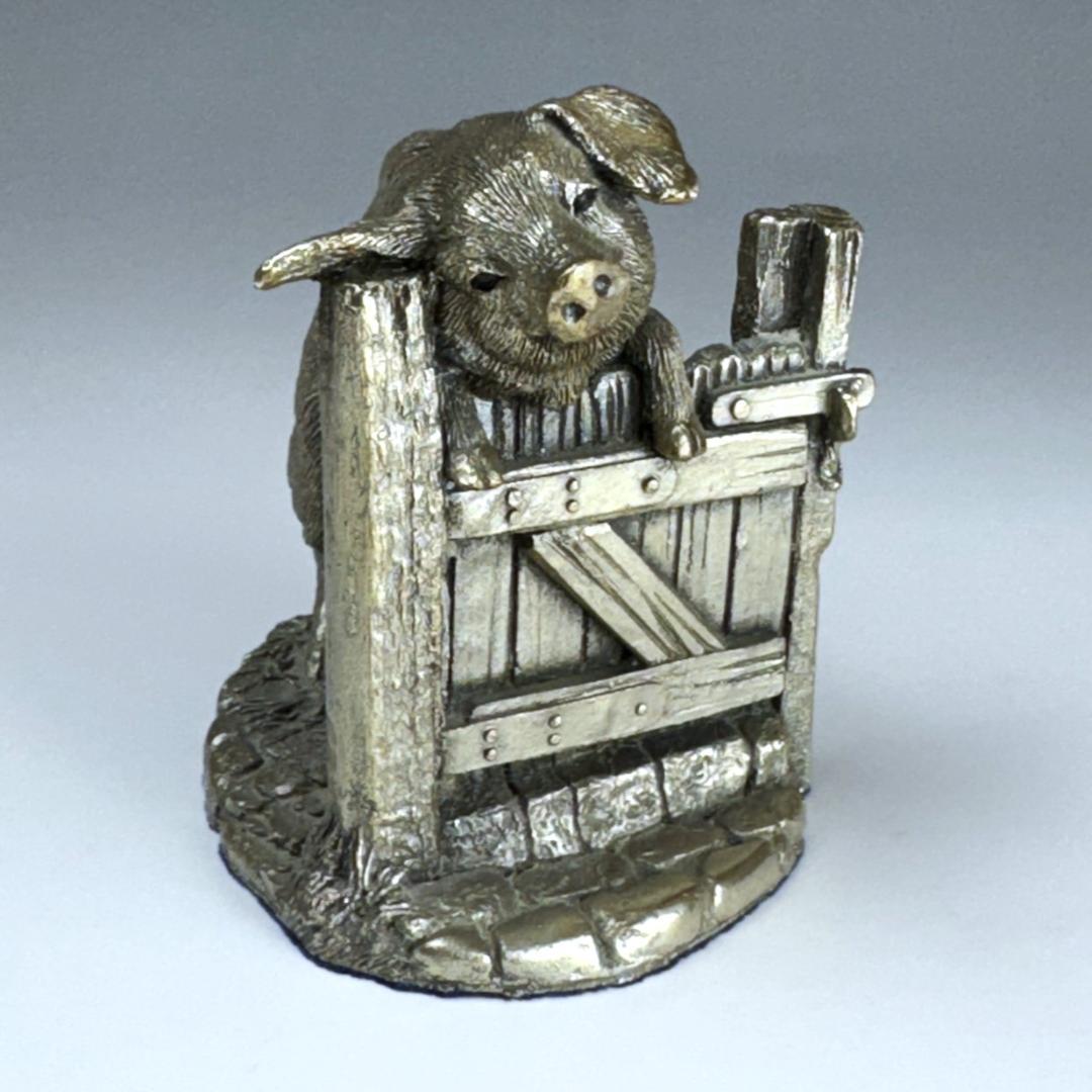 カントリーアーティスト スターリングシルバー 豚 201g 英国 オブジェ ブタ