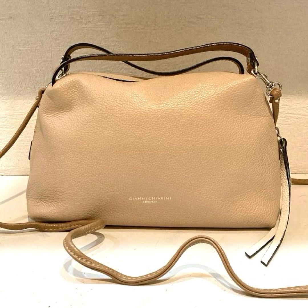【美品】GIANNI CHIARINI アリファ 2WAY レザーバッグ M