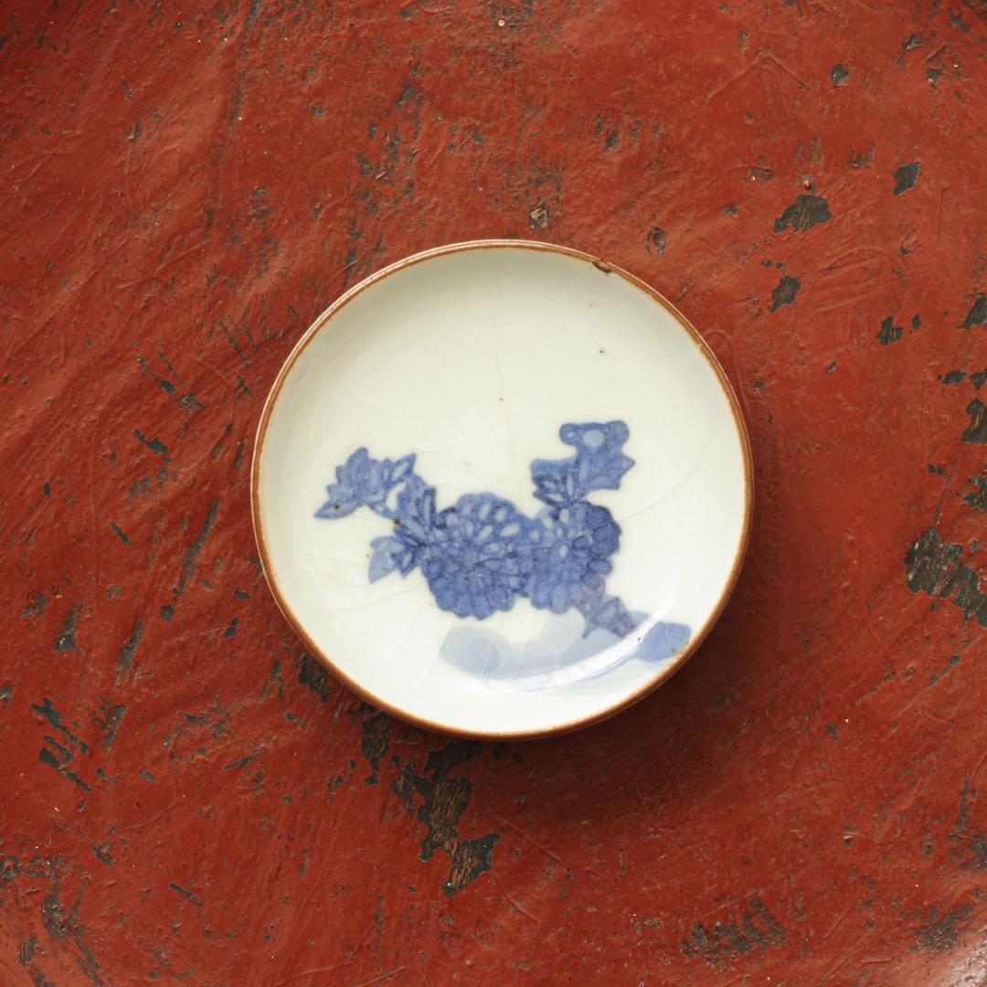 伊万里　古伊万里　江戸　中期　コンニャク印判　菊　豆皿