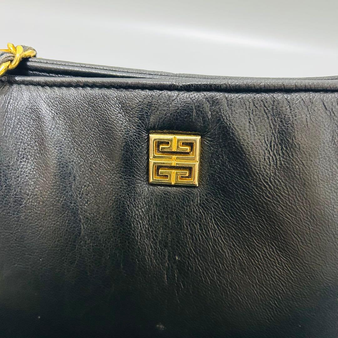 GIVENCHY ジバンシー レザー チェーン トートバッグ キルティング　黒