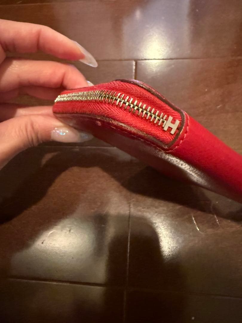 エルメス アザップ シルクイン コンパクト 刻印□P 2012年製 レッド 赤