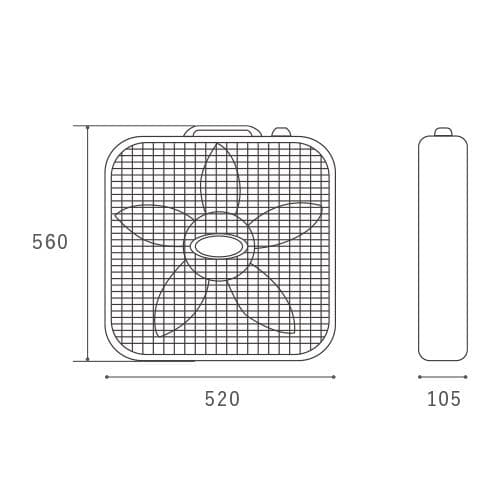 LASKO BOX FAN 3733 - WHITE / ラスコ ボックスファン