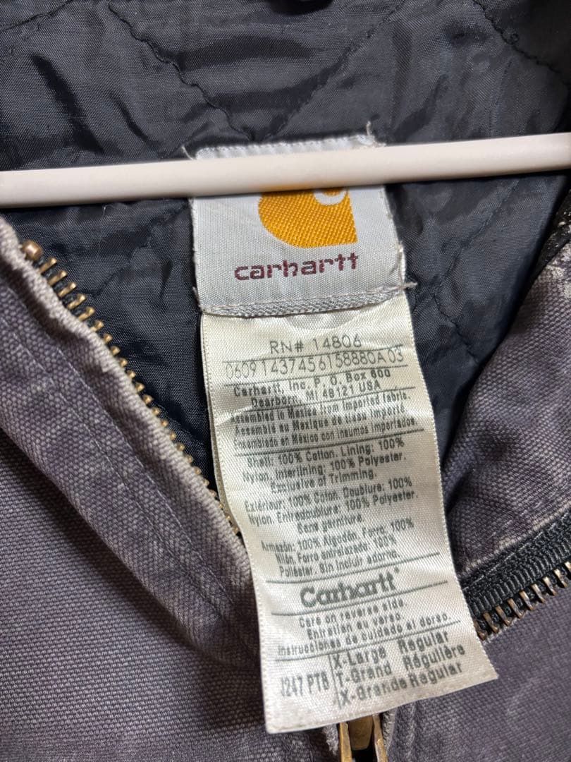 ダメージ加工　Carhartt フード付きジャケット グレー