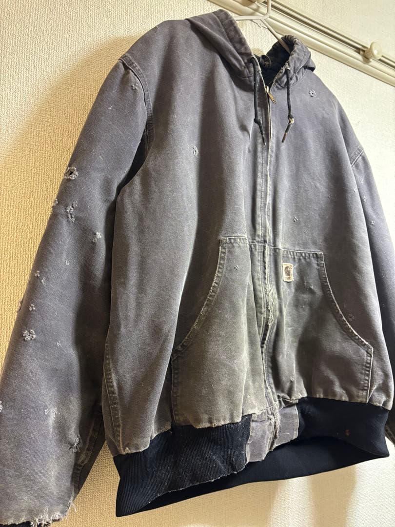ダメージ加工　Carhartt フード付きジャケット グレー