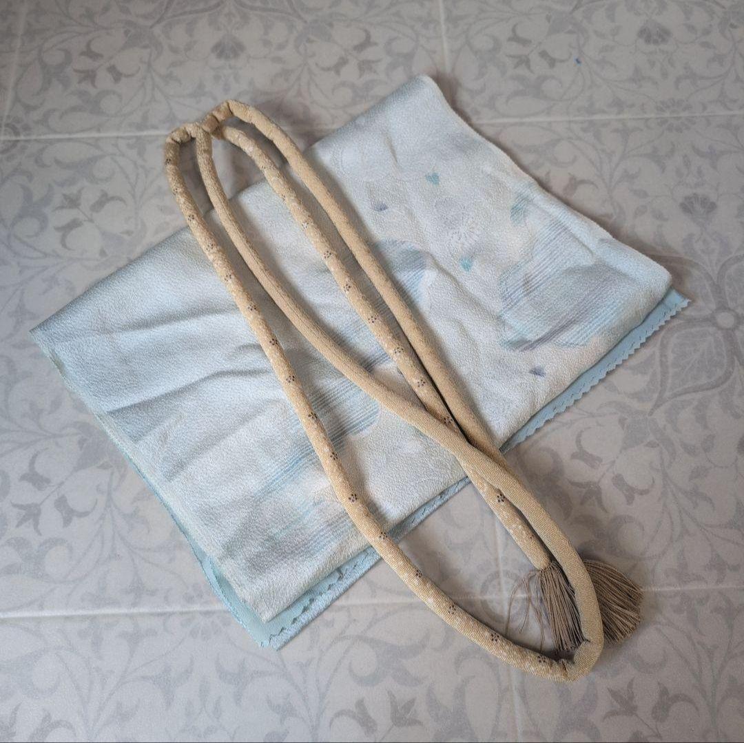 訪問着単品　付下げ正絹　シルバーグレー　パールトーン　幻想　A1r