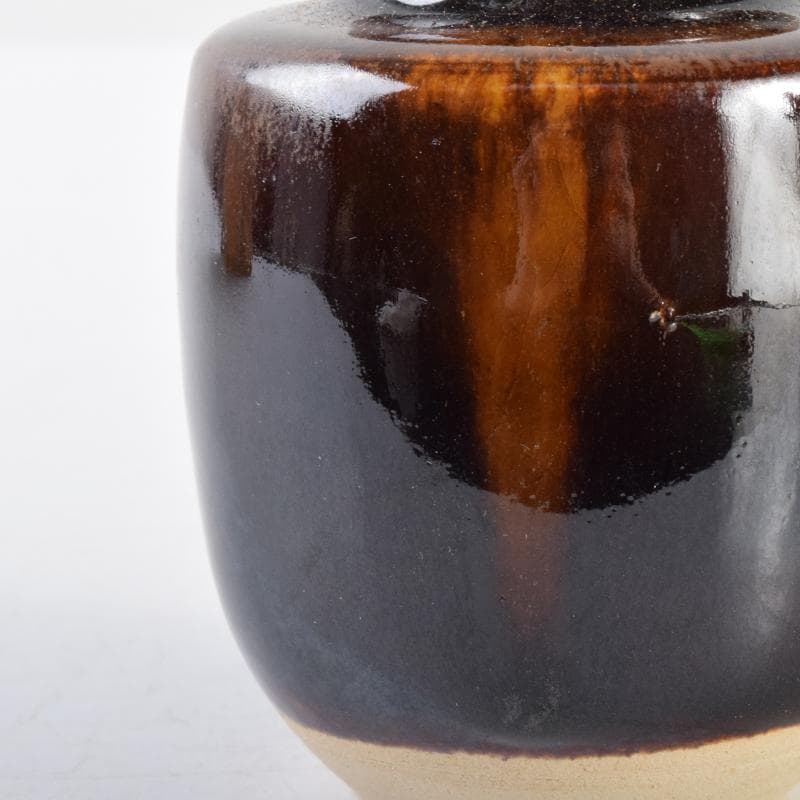 茶道具　尾戸焼　土居庄次造　肩衝茶入　仕覆付　共箱　V　6974