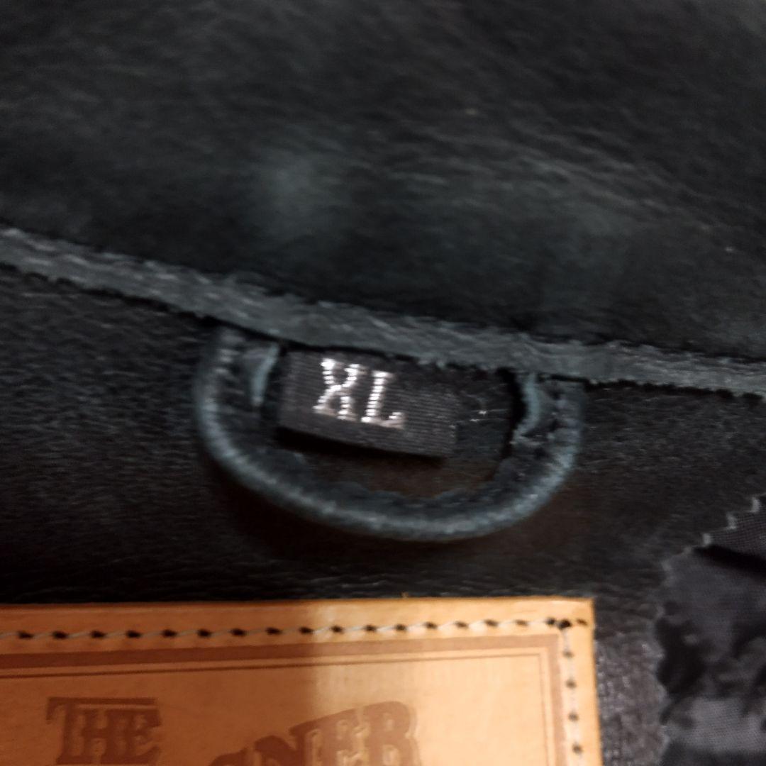 デグナー　ライダースジャケット　ブラック　牛革　ワッペン　キルティング　XL