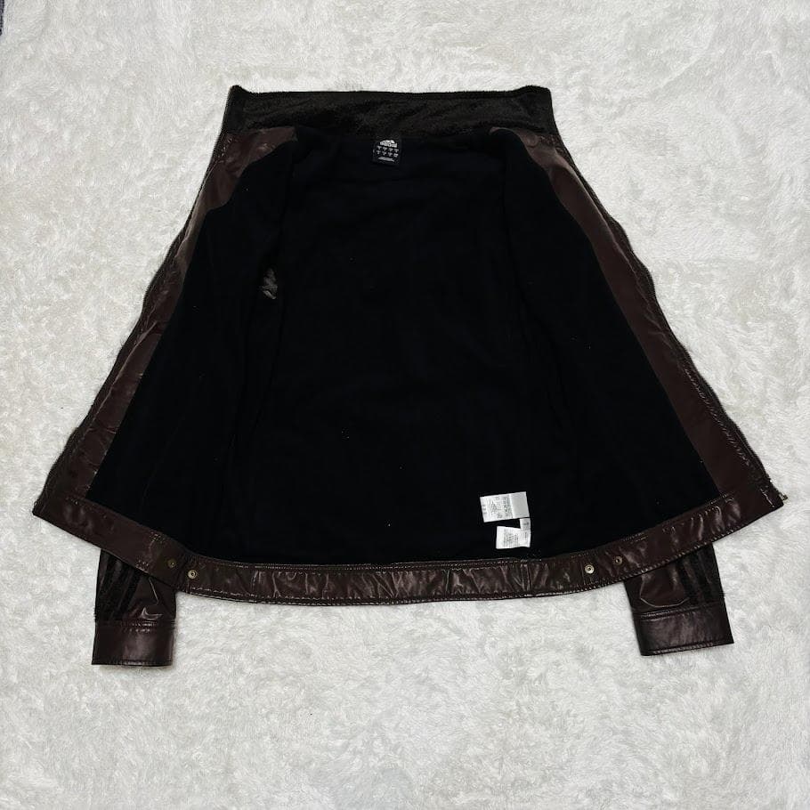 希少 00s y2k アディダス トラックジャケット 異素材 切替 ブラウン