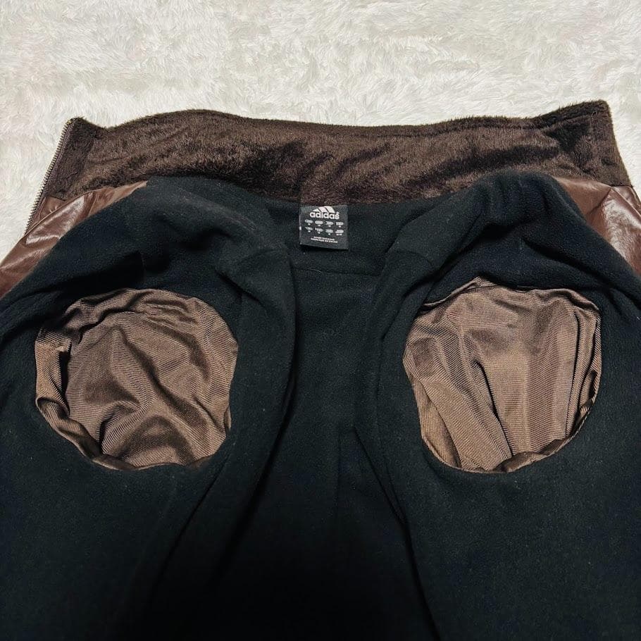 希少 00s y2k アディダス トラックジャケット 異素材 切替 ブラウン