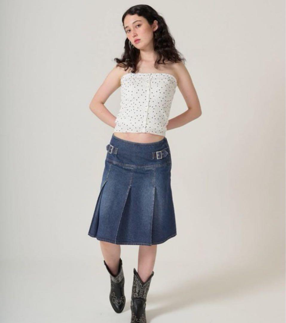 完売品！Sサイズ！デニム プリーツスカート デニムスカート　TINA：JOJUN