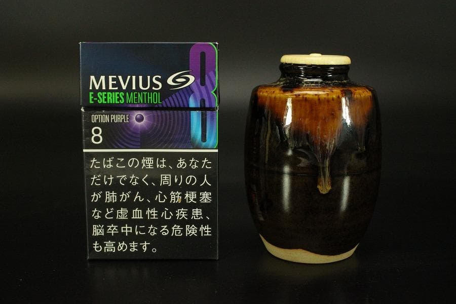 茶道具 肩衝茶入 良蓋 仕服 共箱(RC940)