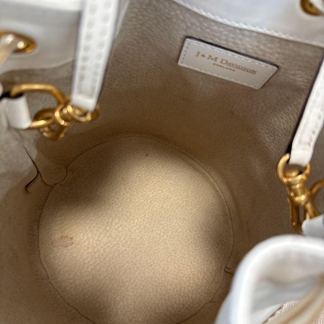 J&M Davidson ホワイトフリンジショルダーバッグ