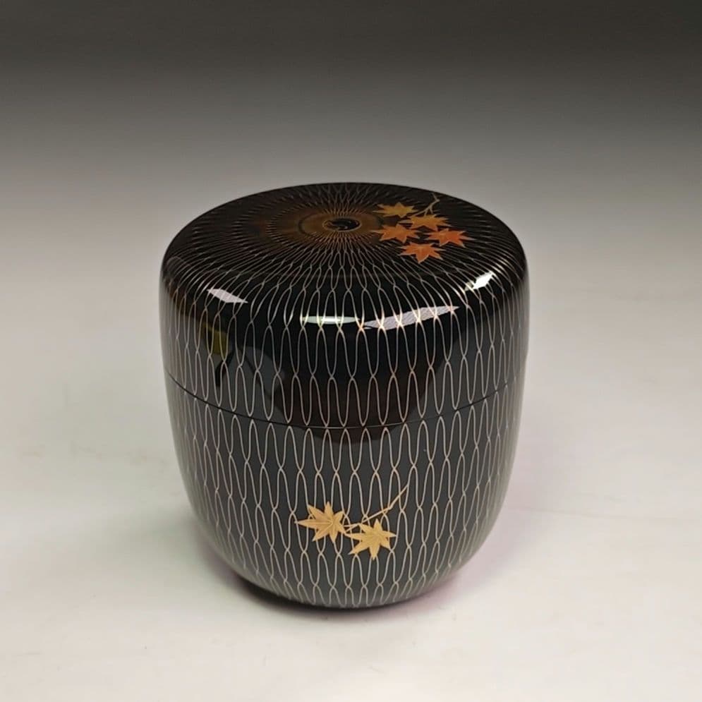 イ822 棗『網もみじ　内銀棗　共箱』『塗師作』茶道具　茶器