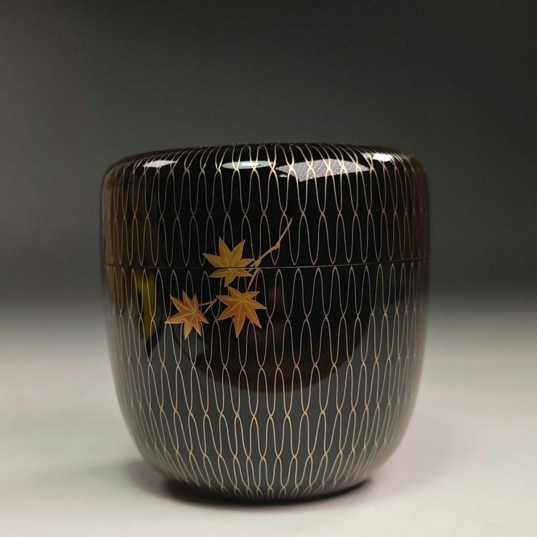 イ822 棗『網もみじ　内銀棗　共箱』『塗師作』茶道具　茶器