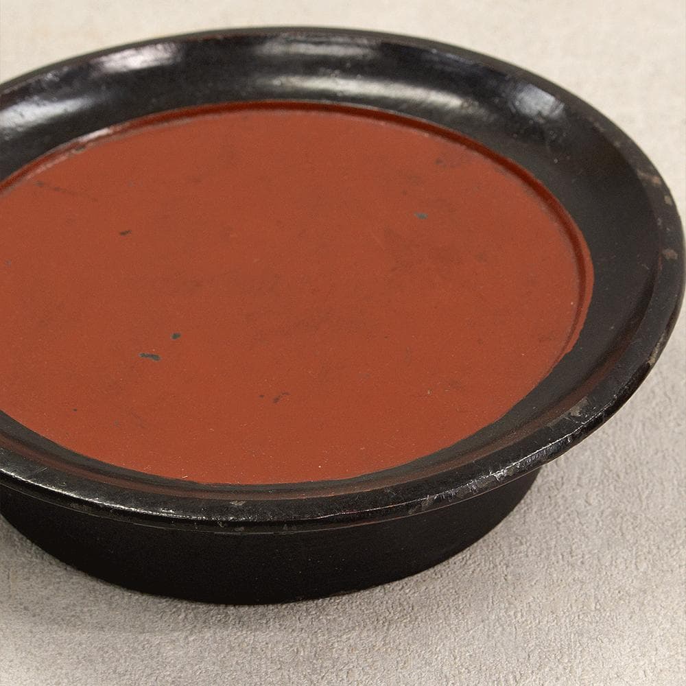 時代 根来塗 盆 皿 3点 民芸（李朝 根来 伊万里）