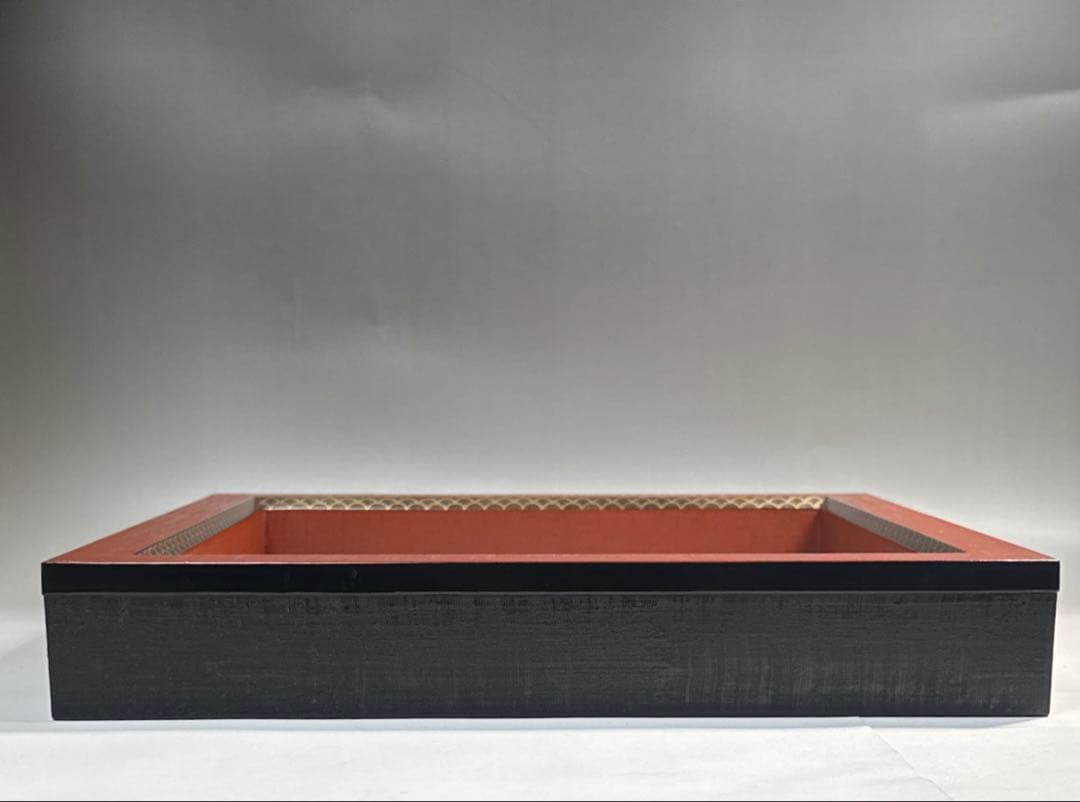 茶道具 布摺漆 青海波蒔絵 炉縁 平安 上杉満樹 造