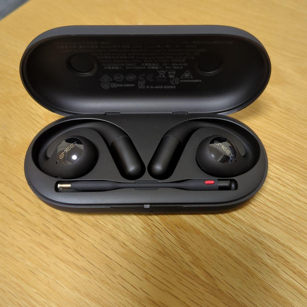 EMEET AIR FLOW ワイヤレスイヤホン ブラック