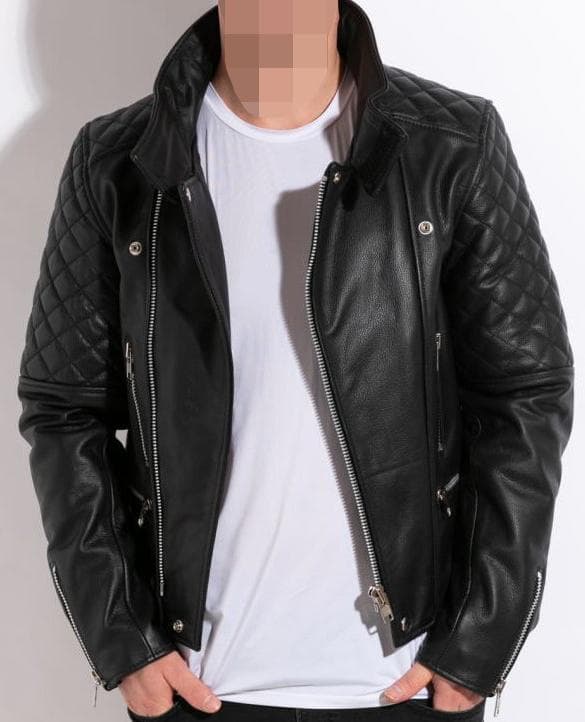 ブラックレザーシングルライダースジャケット