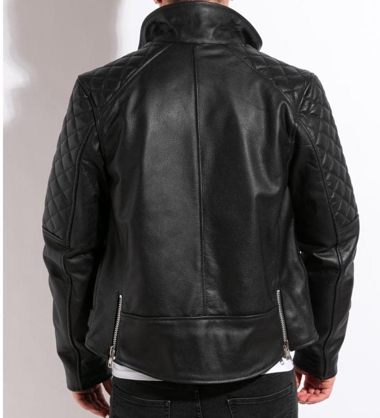 ブラックレザーシングルライダースジャケット