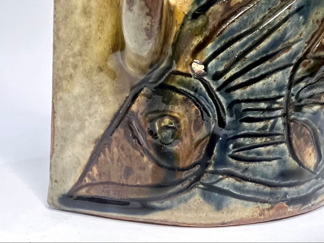 【人間国宝】金城次郎 壺屋焼 海老 魚 文 抱瓶