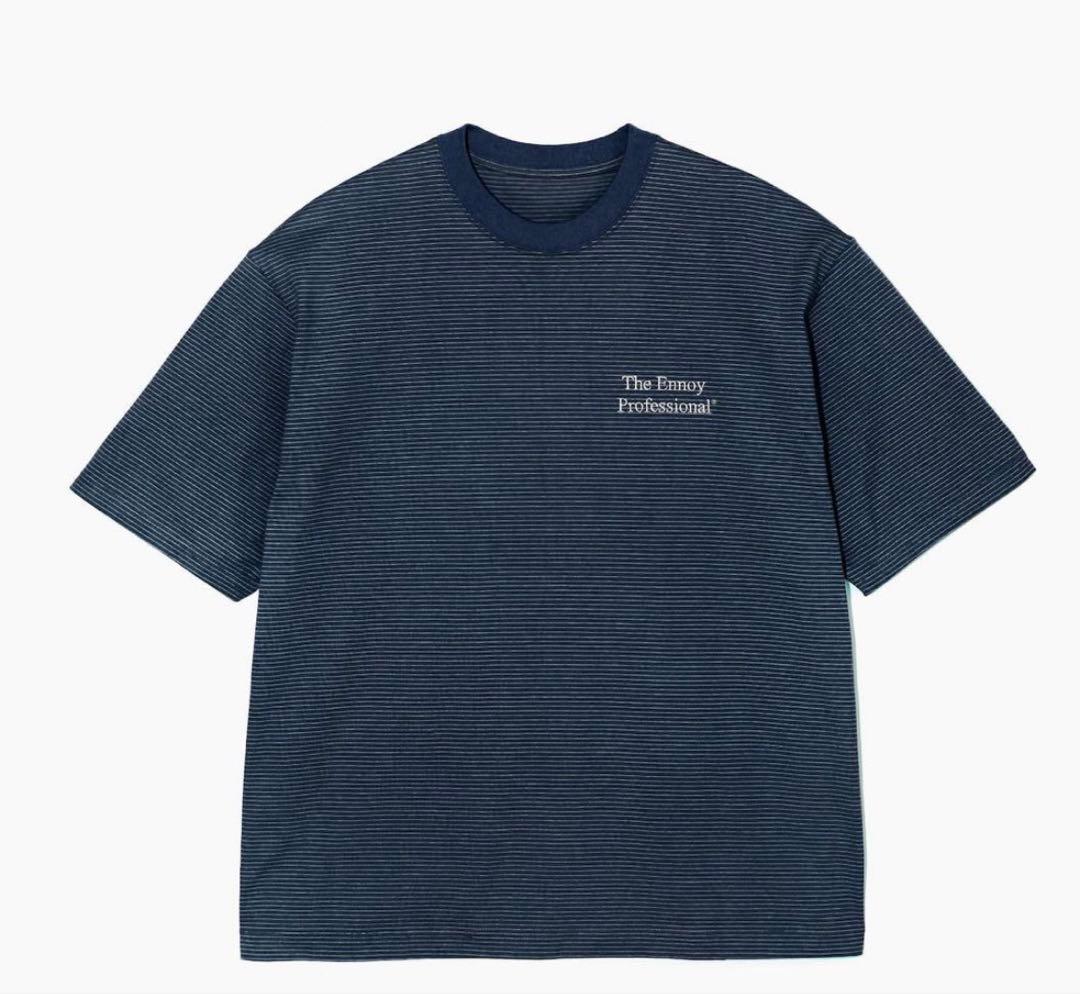 ENNOY ボーダー Tシャツ ネイビー Lサイズ