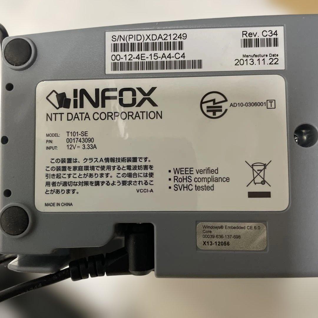 NTT INFOXカード 決済端末 T101-SE 開封のみ 通電のみ確認