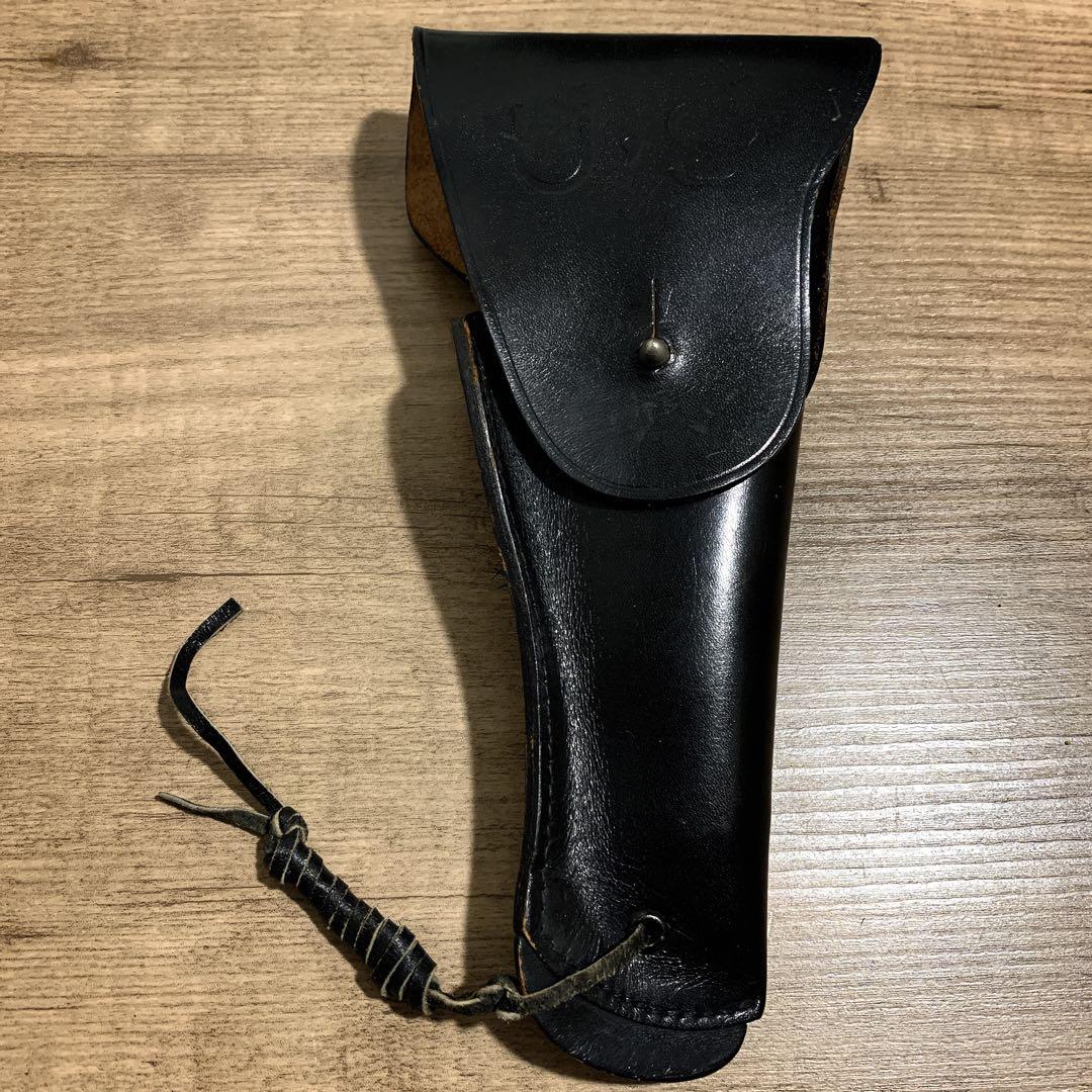 1980年代　国際産業　コクサイ　米軍 US刻印　本革　レザーホルスター　黒