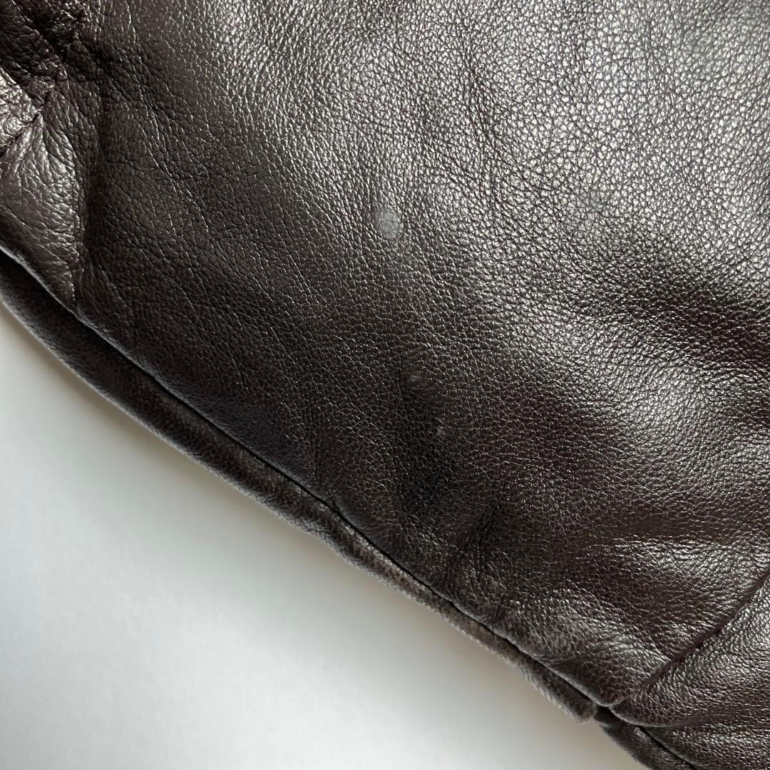 00s モンクレール 茶タグ レザー ダウンジャケット Moncler