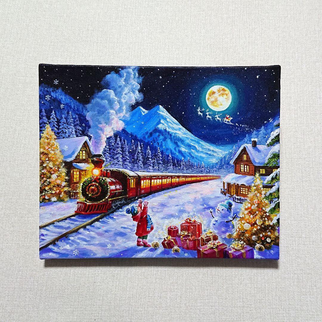 そ*】様 【聖夜にお届け】アクリル画 F3 風景画 絵画