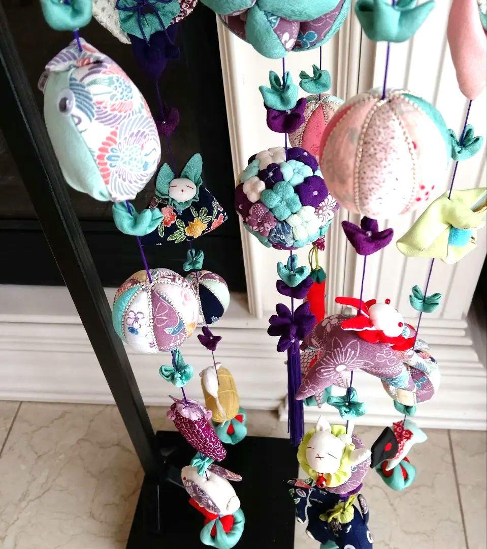 吊るし飾り　吊るし雛　ちりめん細工 　 ハンドメイド　ひな祭り 台付