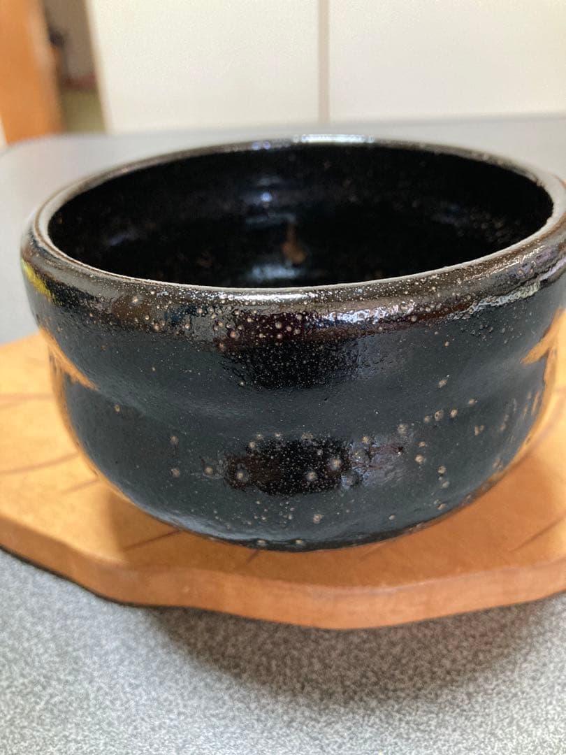 黒楽　お抹茶碗　楽陶印あり