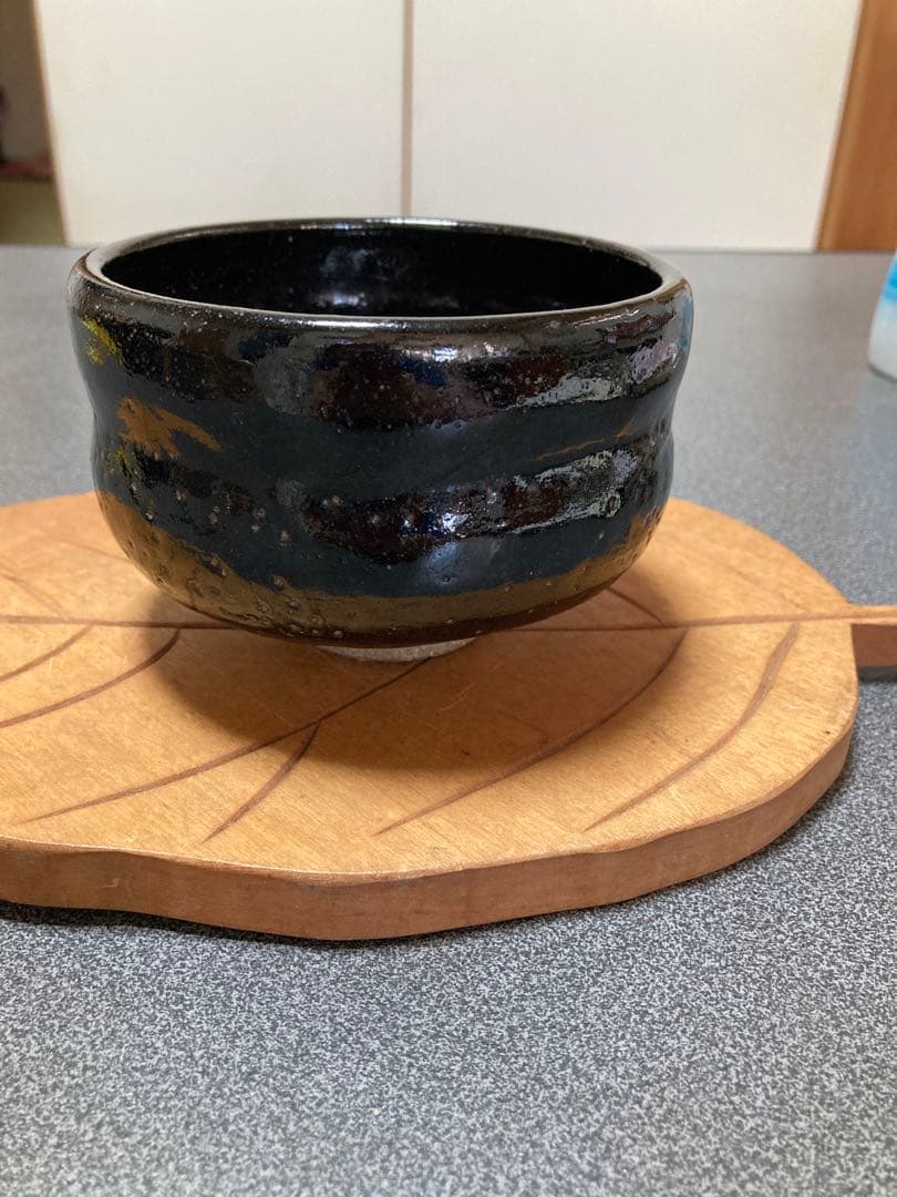 黒楽　お抹茶碗　楽陶印あり