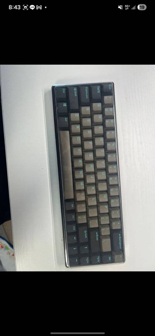 コンパクトキーボード ダークブルー ベージュ