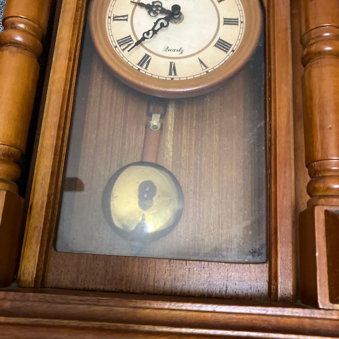 キャメロット　CAMELOT　ローマン文字　カービング　振り子　時計　壁掛け