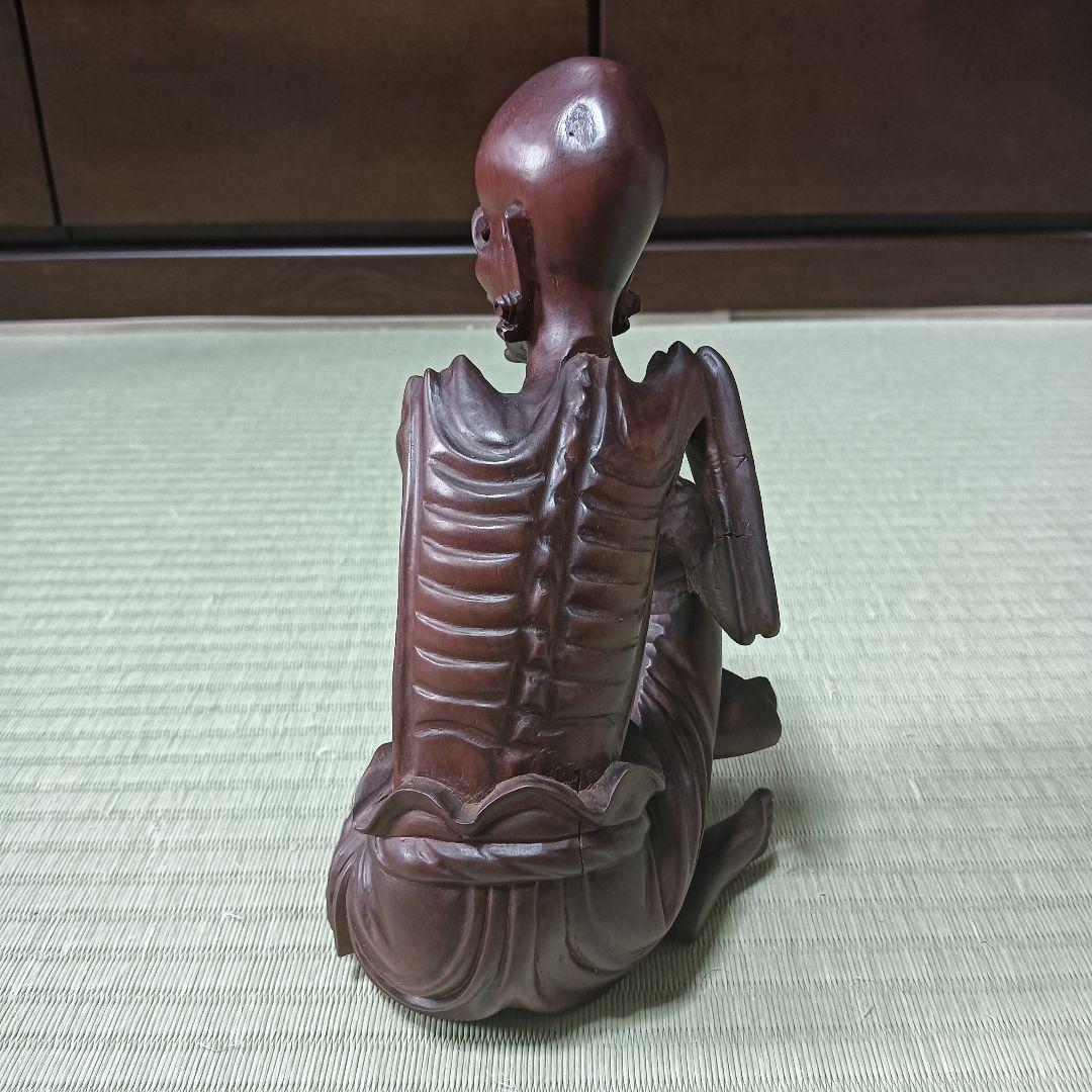 木製　中国　黄楊彫刻 釈迦苦行仏　彫刻　古美術　骨董　唐木黄楊木　寺院　仏教