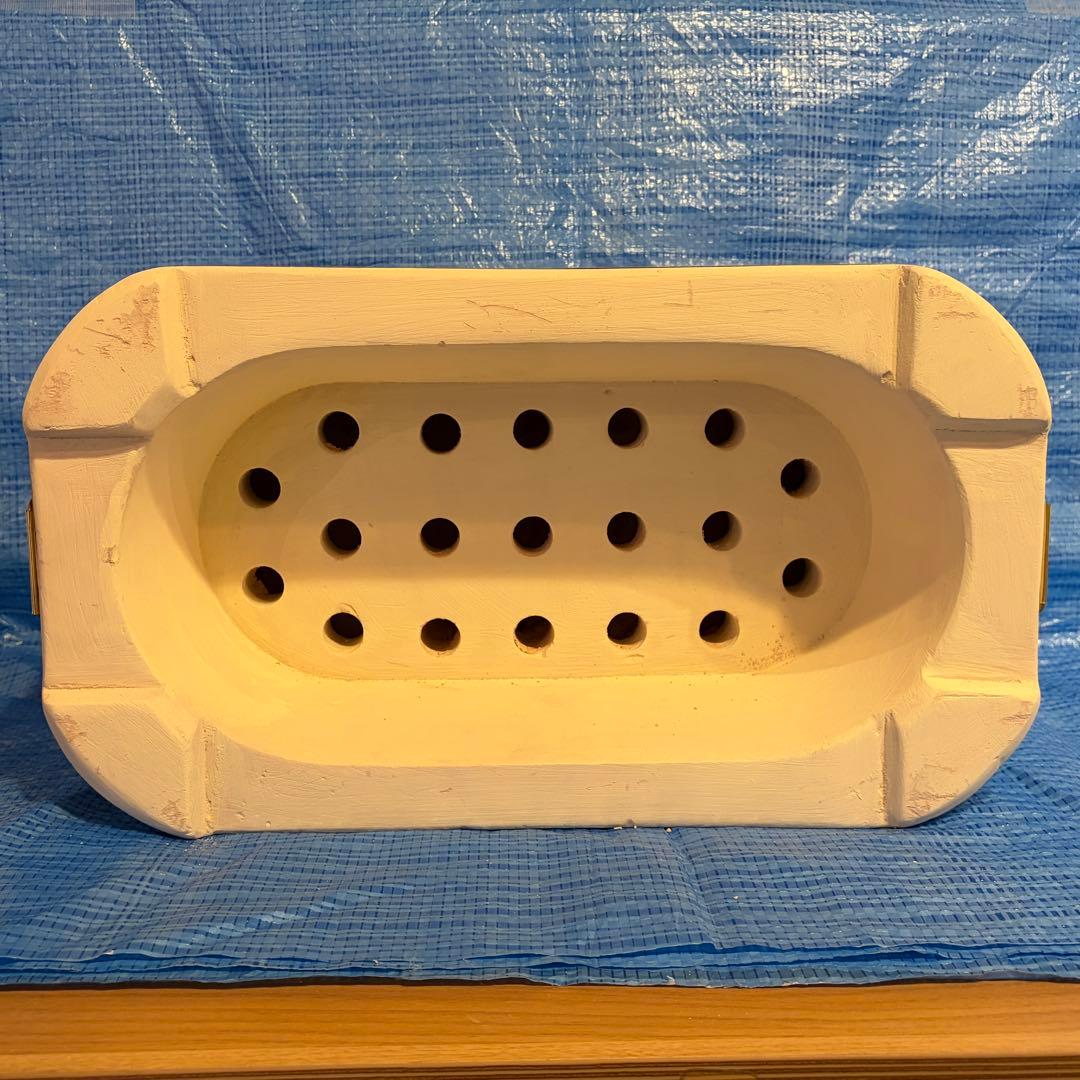 【未使用品】丸和工業製 天然切り出し大判七輪 角形 網2枚付き