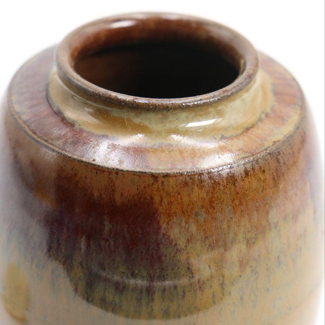 十三代八仙妻 高取喜恵作 高取焼 肩衝茶入 鎌倉金襴仕覆 茶道具　V852