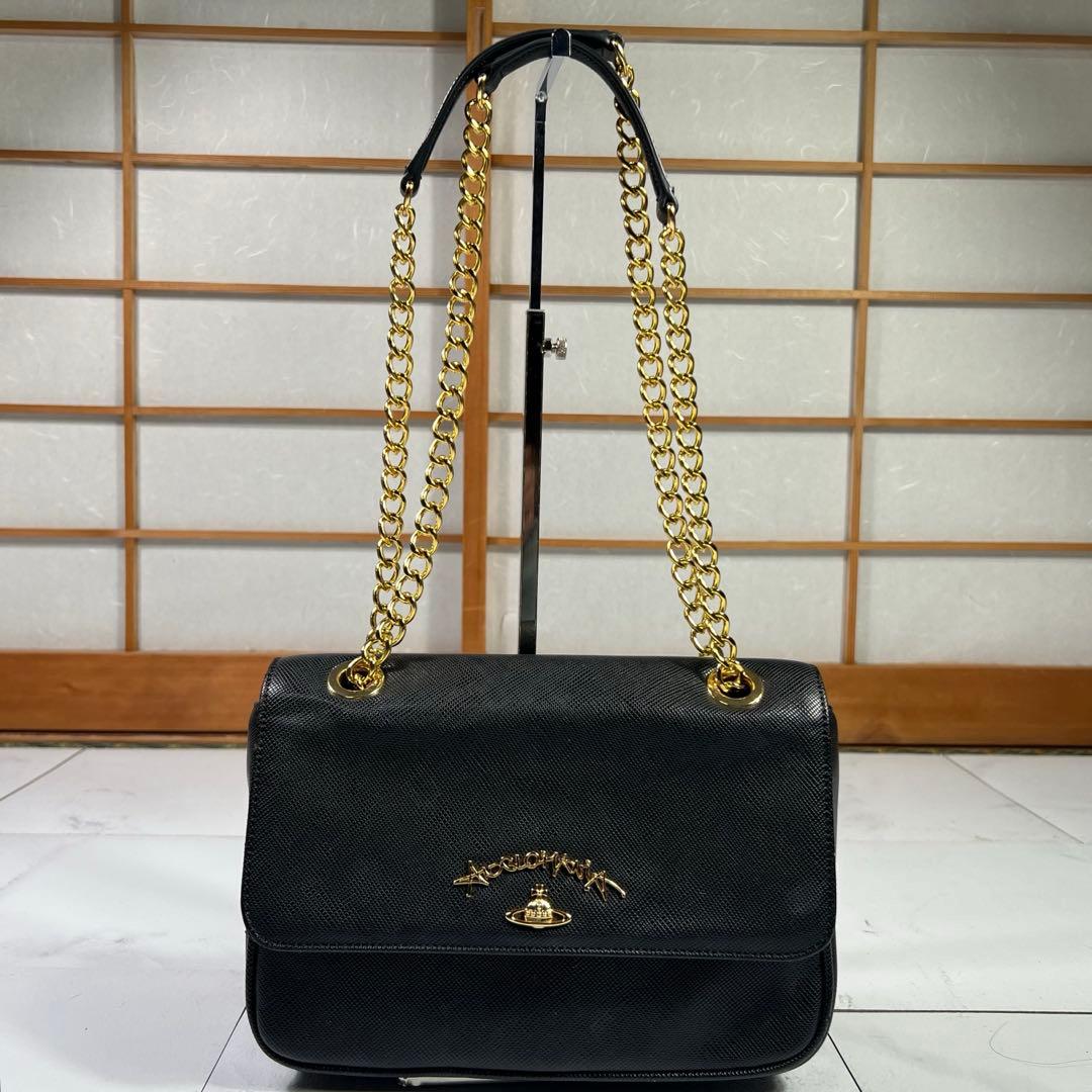 ヴィヴィアンウエストウッド アングロマニア チェーン ショルダーバッグ 黒