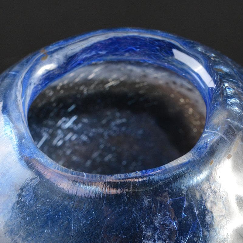 ガラス工芸　和周作　壷　花入　花瓶　共箱　C　5941