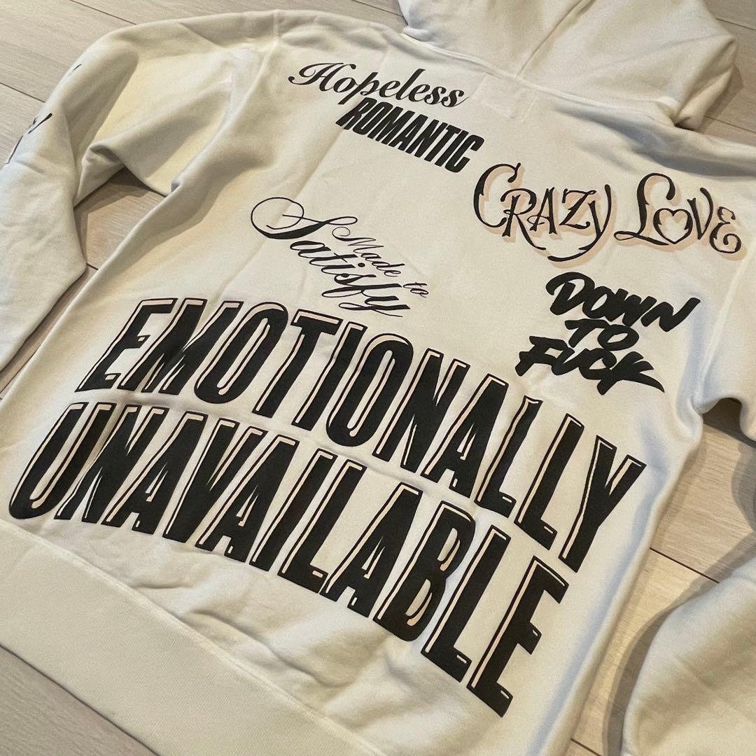 や*す様 EMOTIONALLY UNAVAILABLE フーディーEU ホワイ