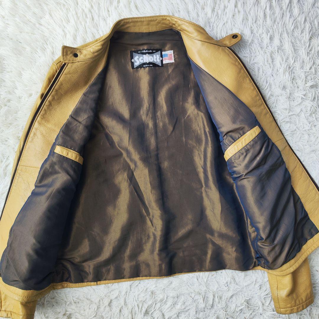 ★希少★Schott シングルライダース 本革 ベージュ Lサイズ レザー