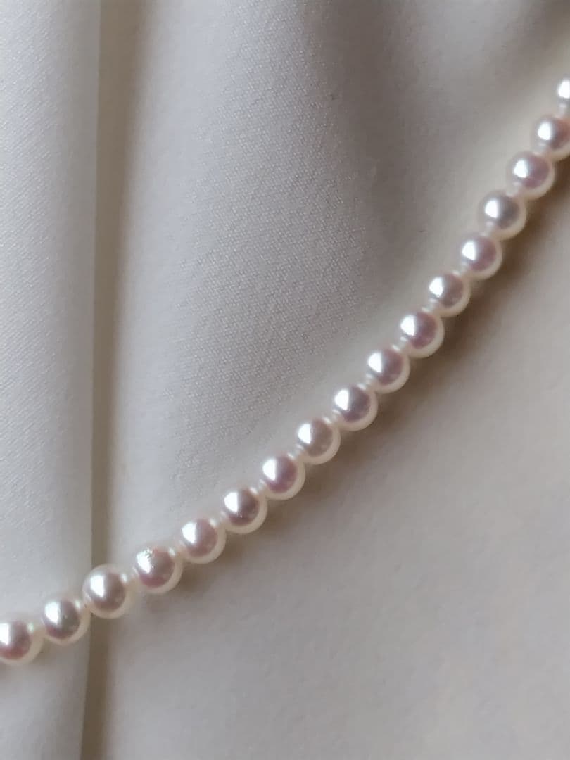 【艶照り最高】K18WG アジャスター付き あこや真珠ベビーパールネックレス