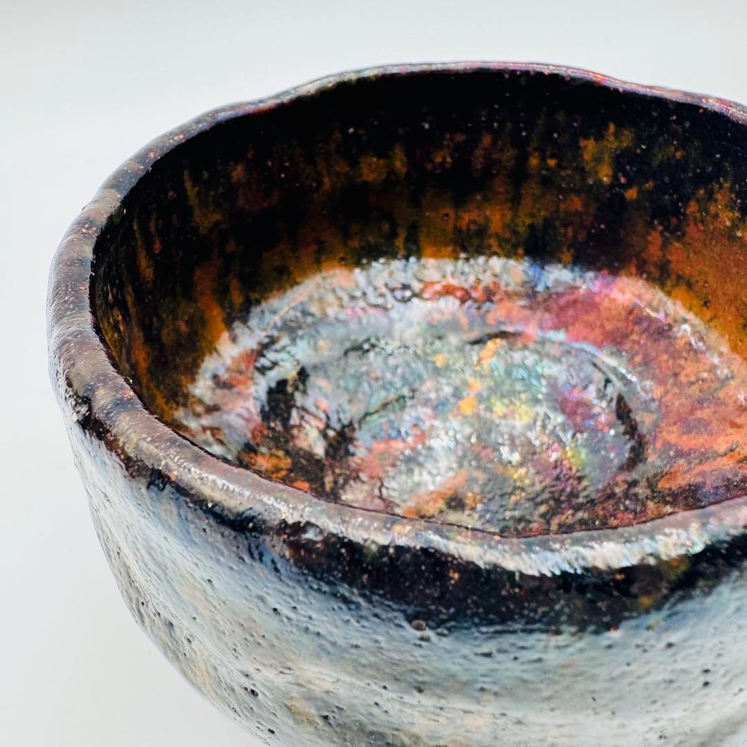 【樂茶碗　加藤石春　立田錦　共箱】茶道具　骨董　アンティーク