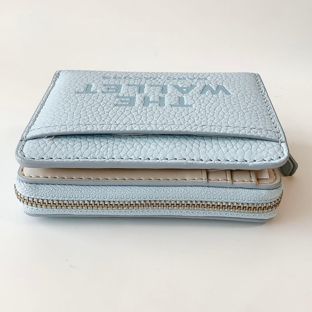 新品★マークジェイコブス★ザ レザーコンパクトウォレットミニ２つ折り財布★ブルー