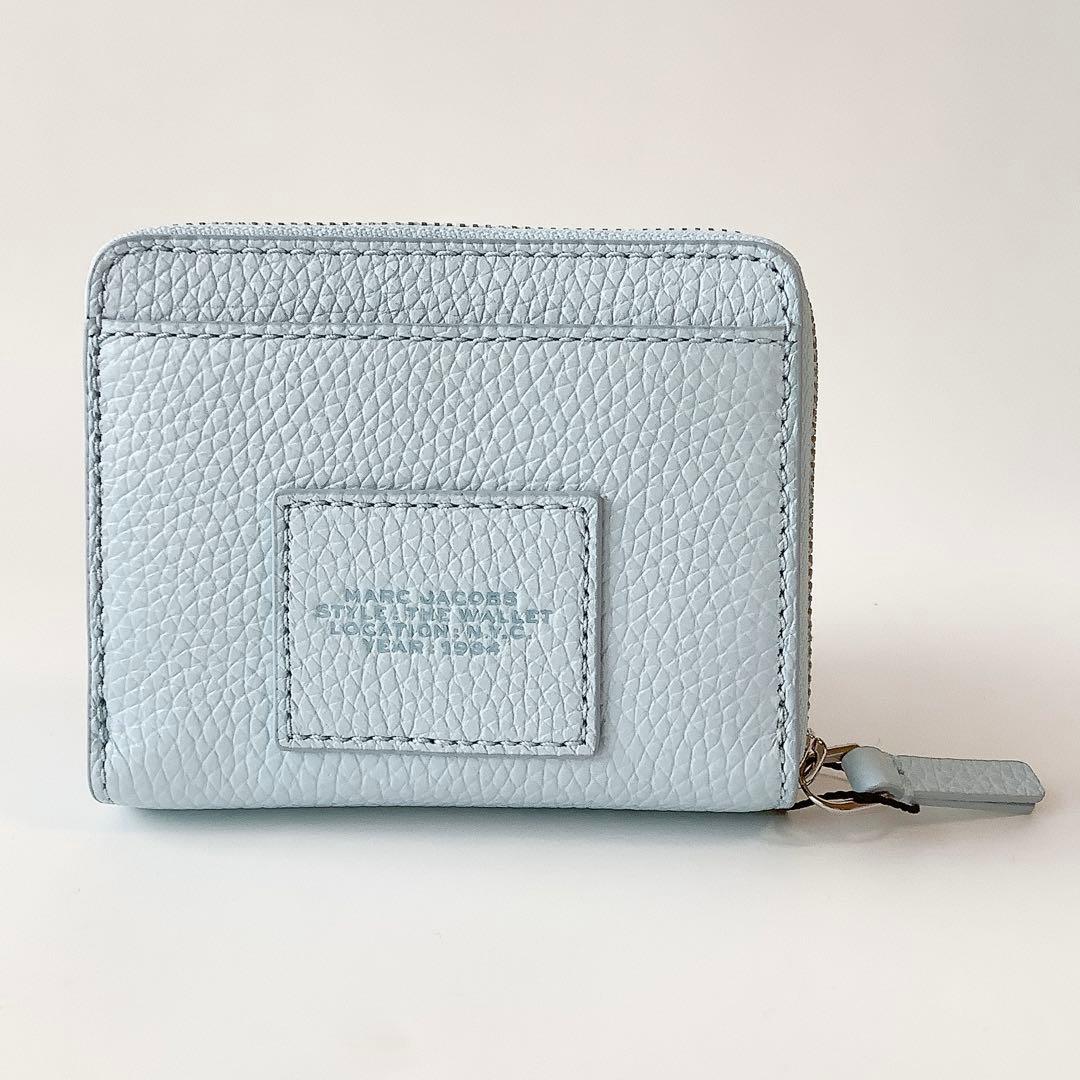 新品★マークジェイコブス★ザ レザーコンパクトウォレットミニ２つ折り財布★ブルー