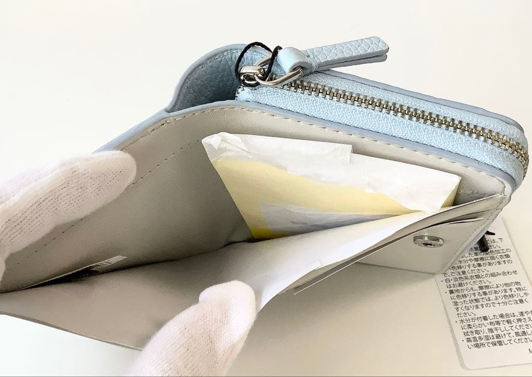 新品★マークジェイコブス★ザ レザーコンパクトウォレットミニ２つ折り財布★ブルー