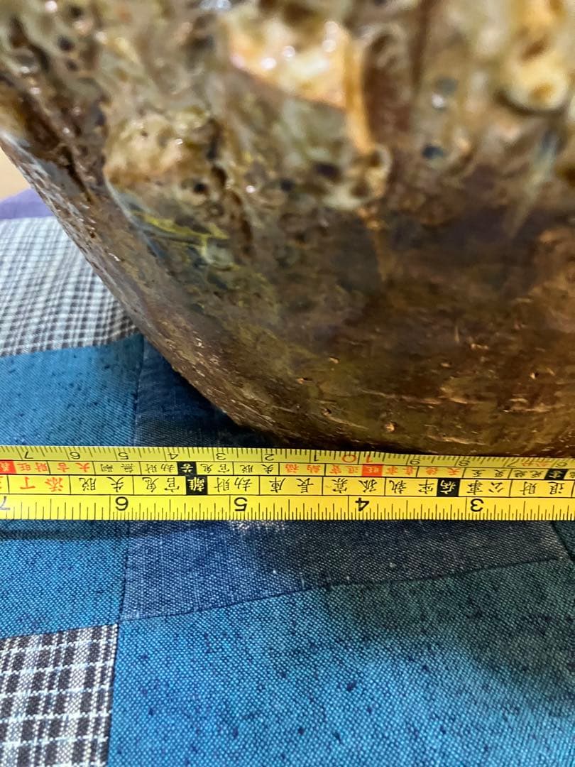 楽山焼、蟹細工壺、アンティーク壺 工芸品、骨董品、陶芸