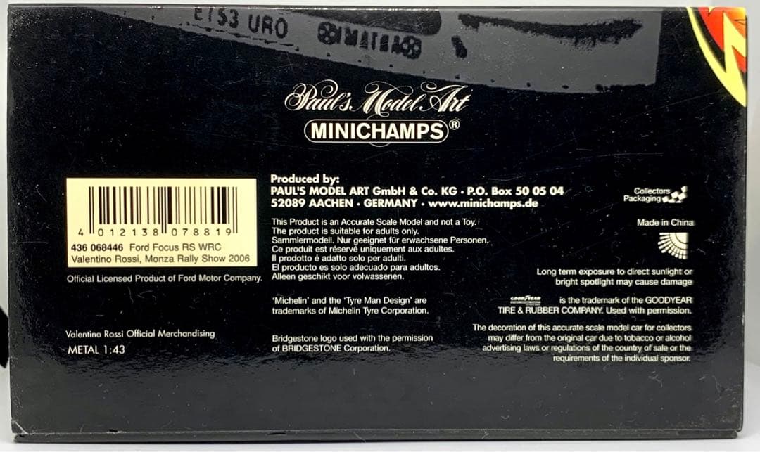 ミニチャンプス フォード フォーカス WRC バレンティーノ・ロッシ 2006