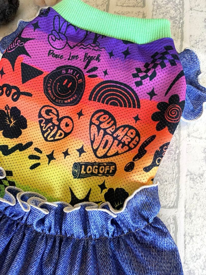 犬服 ワンピース(M) ꒡̈⃝Lily꒡̈⃝ハンドメイド