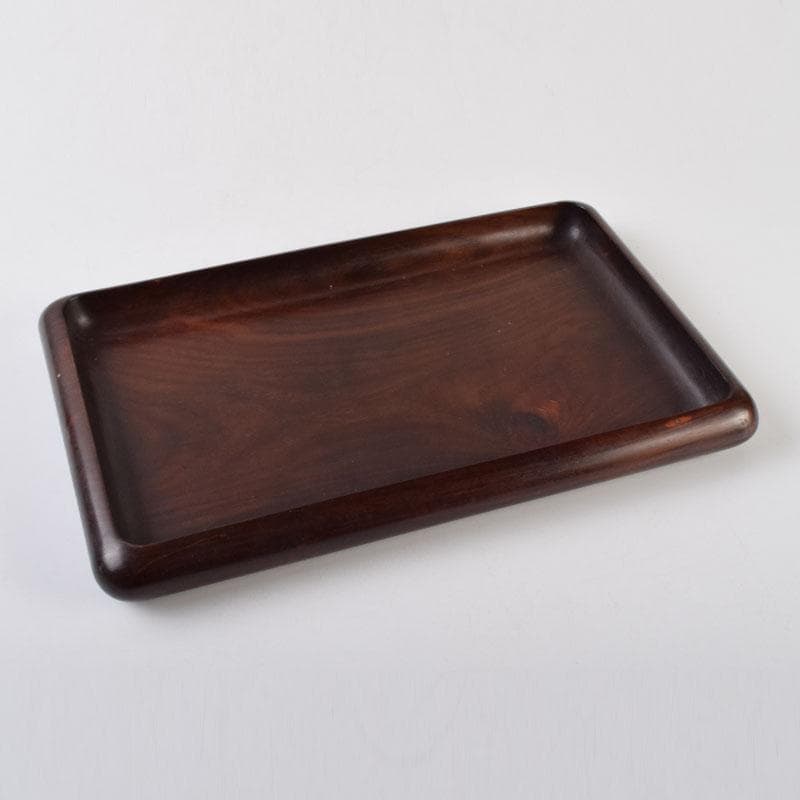 中国　唐木紫檀製　無垢刳り貫き　煎茶盆　香盆　C　9084